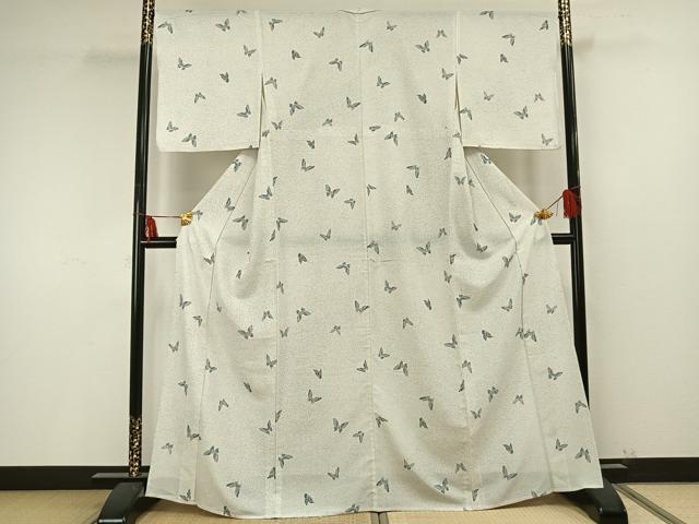 平和屋着物▽小紋 単衣 舞蝶文 洗える着物 AAAU8641fy