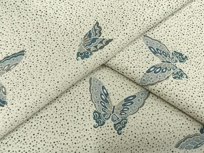 平和屋着物▽小紋 単衣 舞蝶文 洗える着物 AAAU8641fy