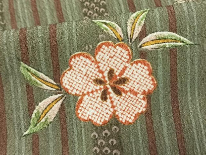 平和屋着物▽小紋 単衣 草花文 洗える着物 AAAU8643fy