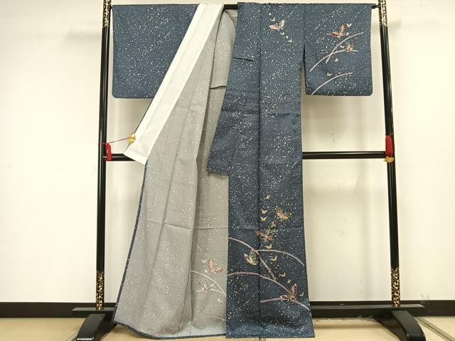 平和屋着物▽訪問着 単衣 舞蝶文 洗える着物 AAAU8645fy