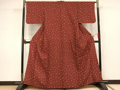 平和屋着物▽小紋　単衣　舞桜文　洗える着物　AAAU8646fy