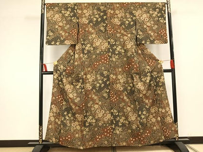 平和屋着物▽小紋 単衣 辻が花 洗える着物 AAAU8647fy
