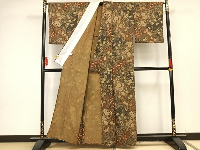 平和屋着物▽小紋 単衣 辻が花 洗える着物 AAAU8647fy