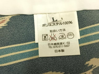 平和屋着物▽小紋 単衣 縞 洗える着物 AAAU8648fy