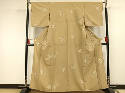 平和屋着物▽小紋 単衣 雪花 洗える着物 AAAU8649fy