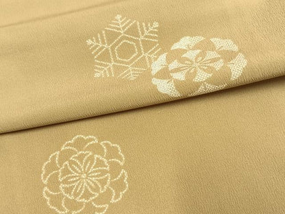 平和屋着物▽小紋 単衣 雪花 洗える着物 AAAU8649fy