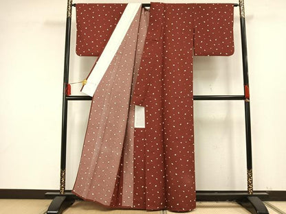 平和屋着物▽小紋 単衣 舞桜文 洗える着物 AAAU8650fy