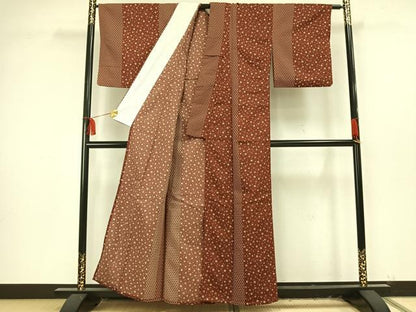 平和屋着物▽小紋 単衣 舞桜文 洗える着物 AAAU8652fy