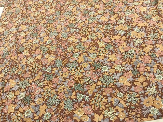 平和屋着物▽小紋 単衣 草花文 洗える着物 AAAU8653fy