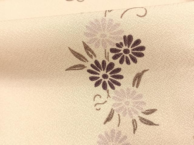 平和屋着物▽小紋 単衣 唐草花文 洗える着物 AAAU8655fy