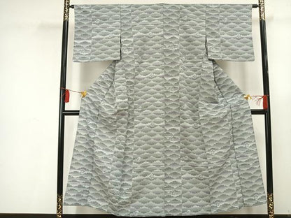 平和屋着物▽小紋 単衣 雪輪文 洗える着物 AAAU8657fy