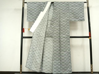 平和屋着物▽小紋 単衣 雪輪文 洗える着物 AAAU8657fy
