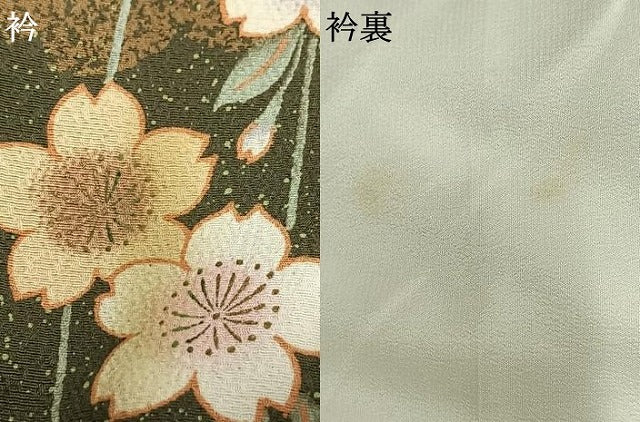 平和屋着物▽小紋 単衣 舞桜文 洗える着物 AAAU8658fy