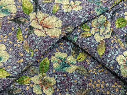平和屋着物▽小紋 単衣 草花文 鬼しぼ縮緬 洗える着物 AAAU8660fy