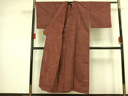 平和屋着物▽上質な紬 単衣 幾何学文様 正絹 逸品 AAAU8667fy