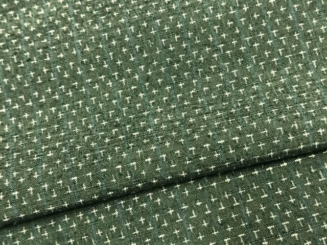平和屋着物▽上質な紬　単衣　十字絣　正絹　逸品　AAAU8670fy