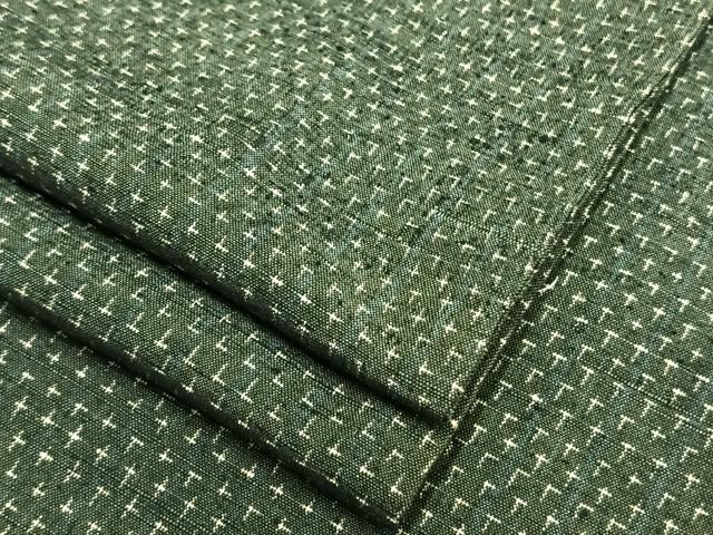 平和屋着物▽上質な紬　単衣　十字絣　正絹　逸品　AAAU8670fy