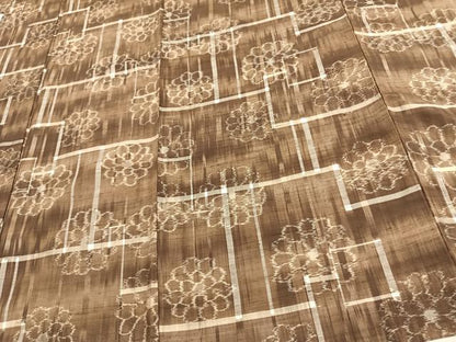 平和屋着物▽上質な紬 単衣 花尽くし 正絹 逸品 AAAU8673fy