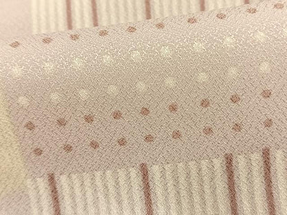 平和屋着物▽小紋 単衣 市松文様 洗える着物 AAAU8676fy