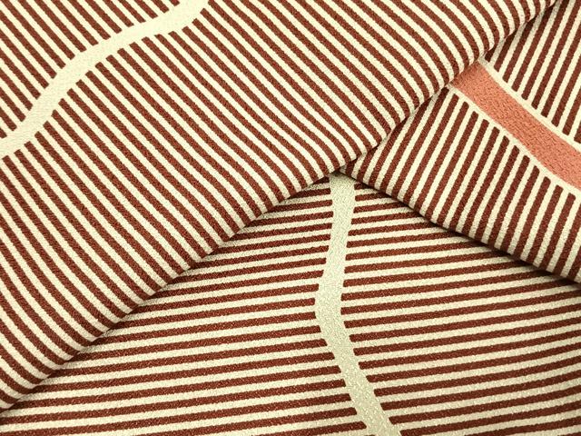 平和屋着物▽小紋 単衣 よろけ縞 洗える着物 AAAU8680fy