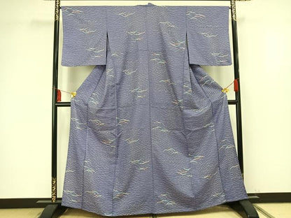平和屋着物▽小紋 単衣 露芝文 洗える着物 AAAU8681fy