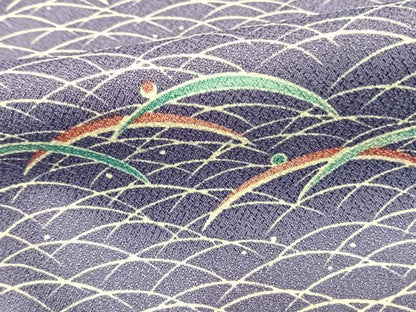 平和屋着物▽小紋 単衣 露芝文 洗える着物 AAAU8681fy