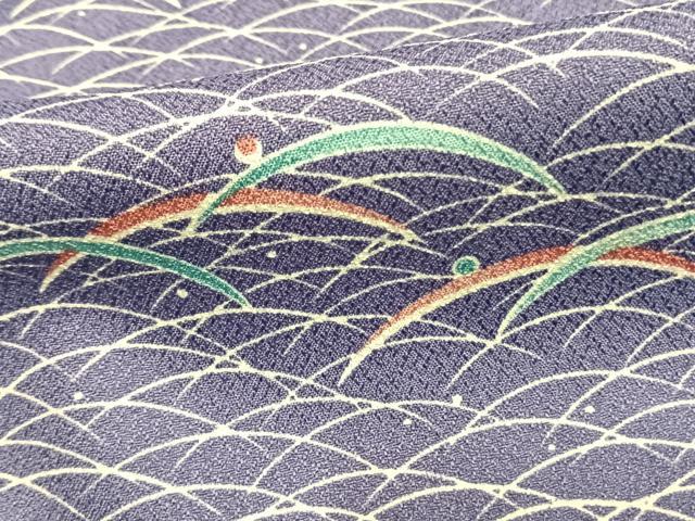 平和屋着物▽小紋 単衣 露芝文 洗える着物 AAAU8681fy