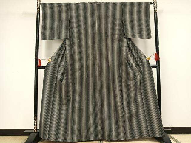 平和屋着物▽小紋 単衣 縞 洗える着物 AAAU8689fy