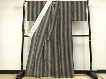 平和屋着物▽小紋 単衣 縞 洗える着物 AAAU8689fy