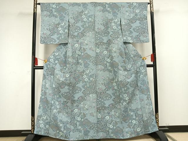 平和屋着物▽小紋 単衣 辻が花 洗える着物 AAAU8692fy