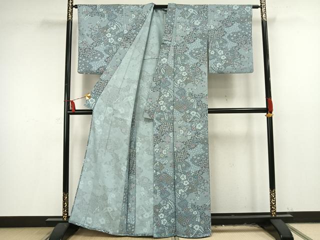 平和屋着物▽小紋 単衣 辻が花 洗える着物 AAAU8692fy