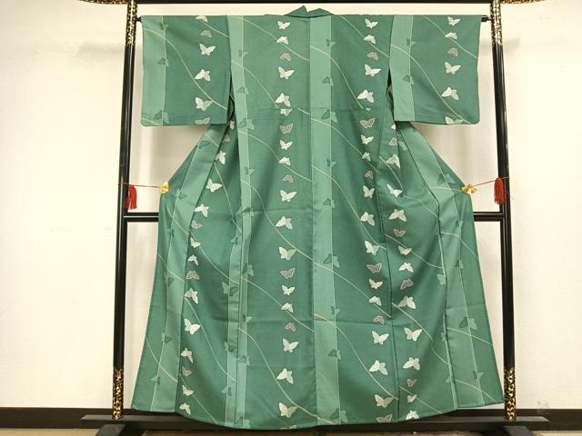 平和屋着物▽小紋　単衣　舞蝶文　洗える着物　AAAU8695fy