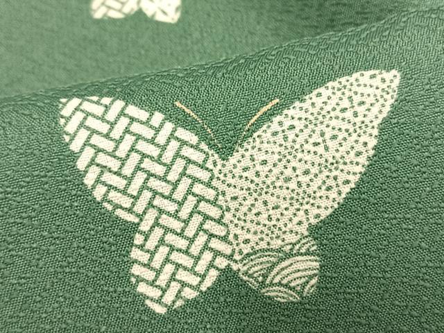 平和屋着物▽小紋　単衣　舞蝶文　洗える着物　AAAU8695fy