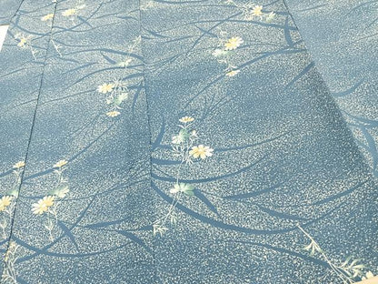 平和屋着物▽小紋 単衣 草花文 洗える着物 AAAU8698fy