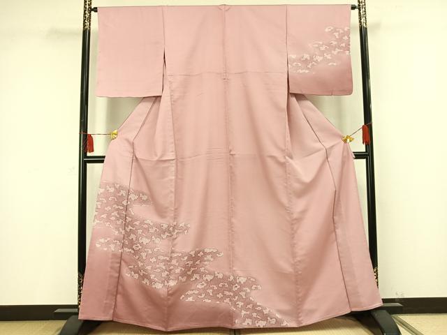 平和屋着物▽訪問着　単衣　霞文　洗える着物　未使用　AAAU8699fy