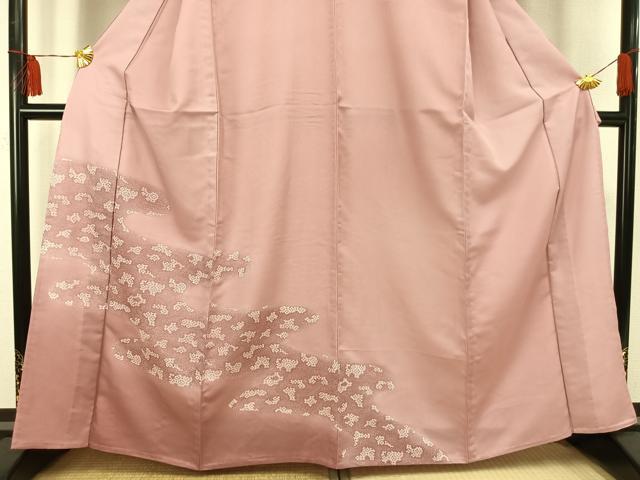 平和屋着物▽訪問着　単衣　霞文　洗える着物　未使用　AAAU8699fy