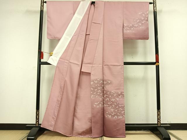 平和屋着物▽訪問着　単衣　霞文　洗える着物　未使用　AAAU8699fy