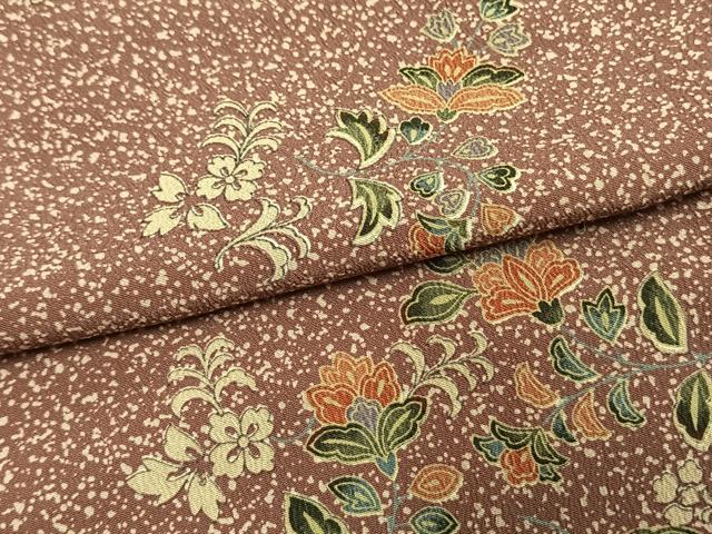 平和屋着物▽小紋　単衣　更紗花文　洗える着物　AAAU8702fy