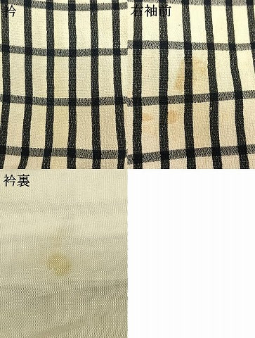 平和屋着物▽上質な小紋　単衣　格子　正絹　逸品　AAAU8704fy