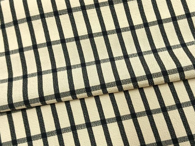 平和屋着物▽上質な小紋　単衣　格子　正絹　逸品　AAAU8704fy