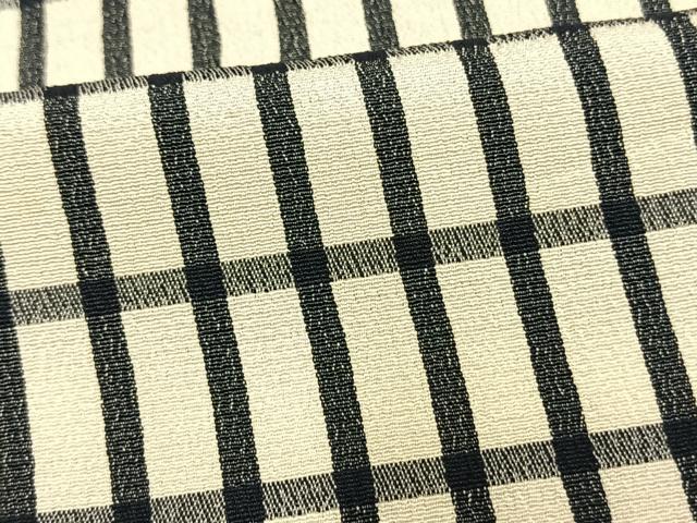 平和屋着物▽上質な小紋　単衣　格子　正絹　逸品　AAAU8704fy