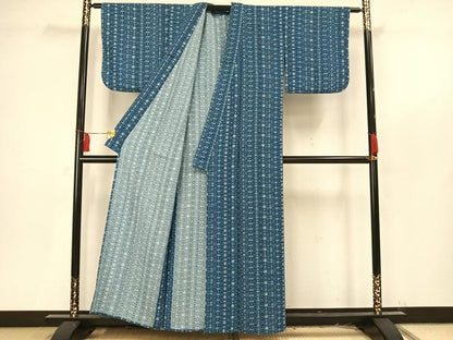 平和屋着物▽小紋 単衣 草花間道 洗える着物 AAAU8709fy