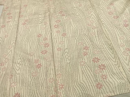平和屋着物▽上質な紬 　単衣　 舞花文　正絹　逸品　未使用　AAAU8710fy