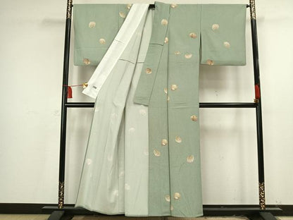 平和屋着物▽小紋 単衣 草花丸文 高島屋扱い 洗える着物 AAAU8713fy