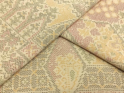 平和屋着物▽お召　単衣　幾何学文様　正絹　逸品　AAAU8715fy