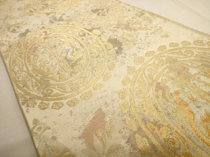 平和屋着物◎六通柄袋帯 鳥獣文 金糸 正絹 逸品 AAAU8901dt
