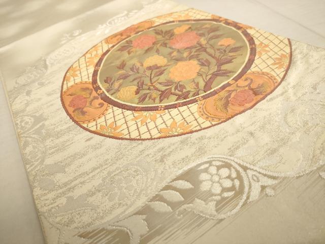 平和屋着物◎太鼓柄袋帯 花丸文 金銀糸 正絹 逸品 AAAU8905dt