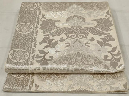 平和屋着物◎六通柄袋帯 更紗花文 正絹 逸品 AAAU9310st