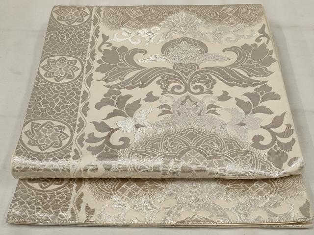 平和屋着物◎六通柄袋帯 更紗花文 正絹 逸品 AAAU9310st