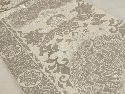 平和屋着物◎六通柄袋帯 更紗花文 正絹 逸品 AAAU9310st